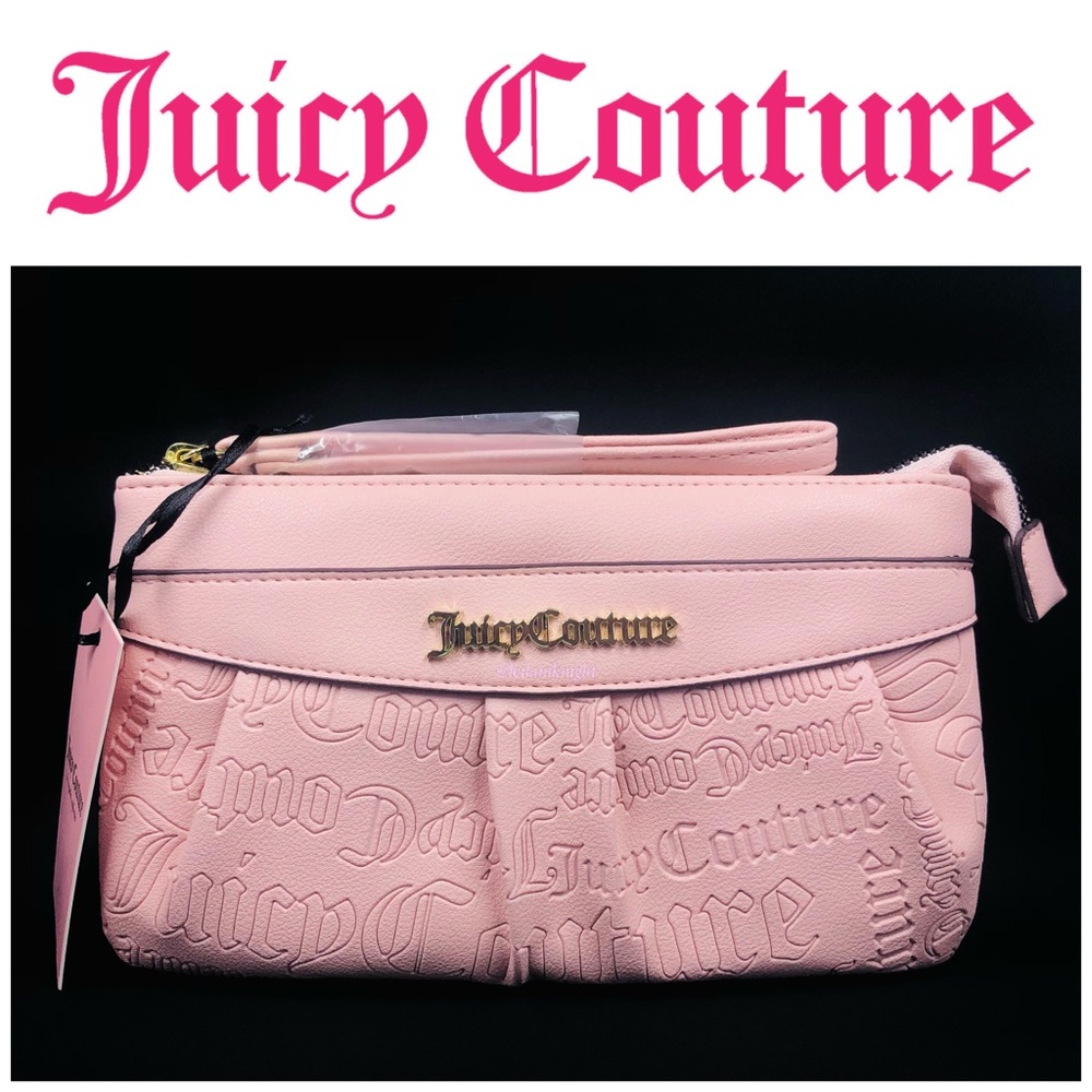 Juicy Couture Macaroon Word Play Logo Wristlet - Picture 1 of 16